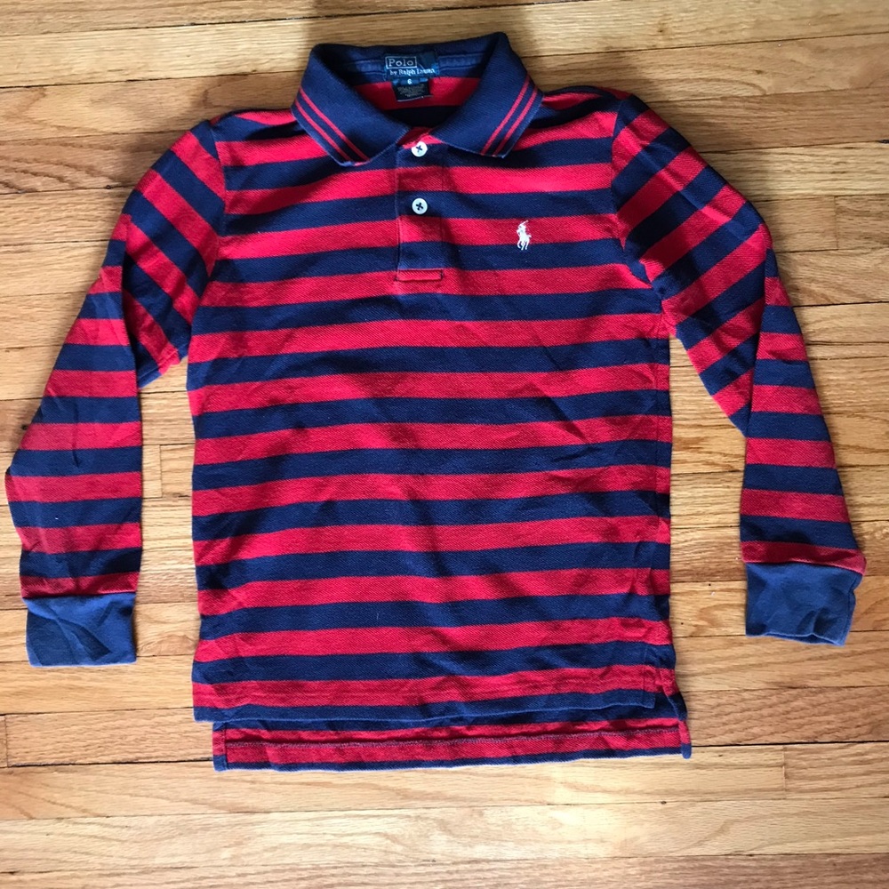 Boys Vintage Ralph Lauren L/S Striped Polo 6